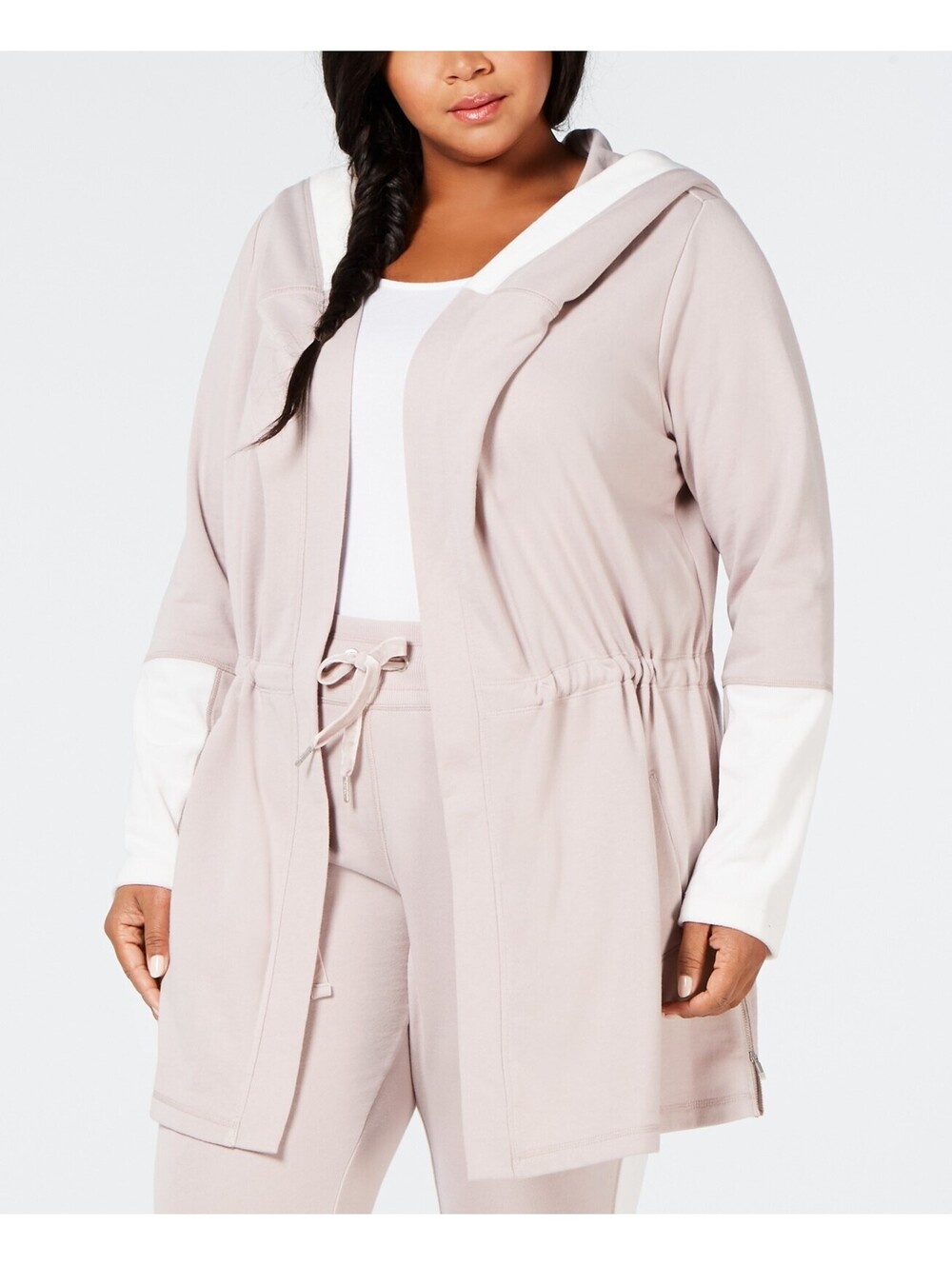 Calvin Klein Womens Plus Size Velour Trim Hoodie Size 2X